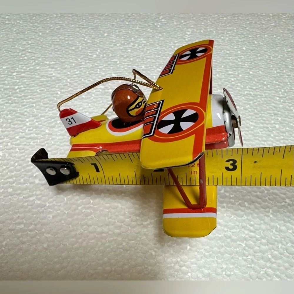 Vintage Style Toy Airplane Set - Orange and Yellow